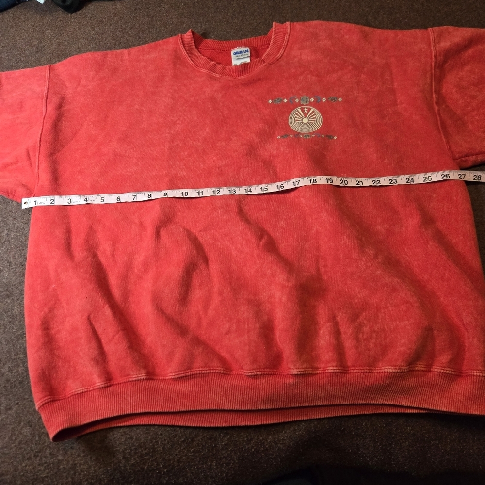 Vintage 1990s Men's Stone Aged Rockwear Crewneck Sweatshirt Distressed Size 2XL - Picture 8 of 13